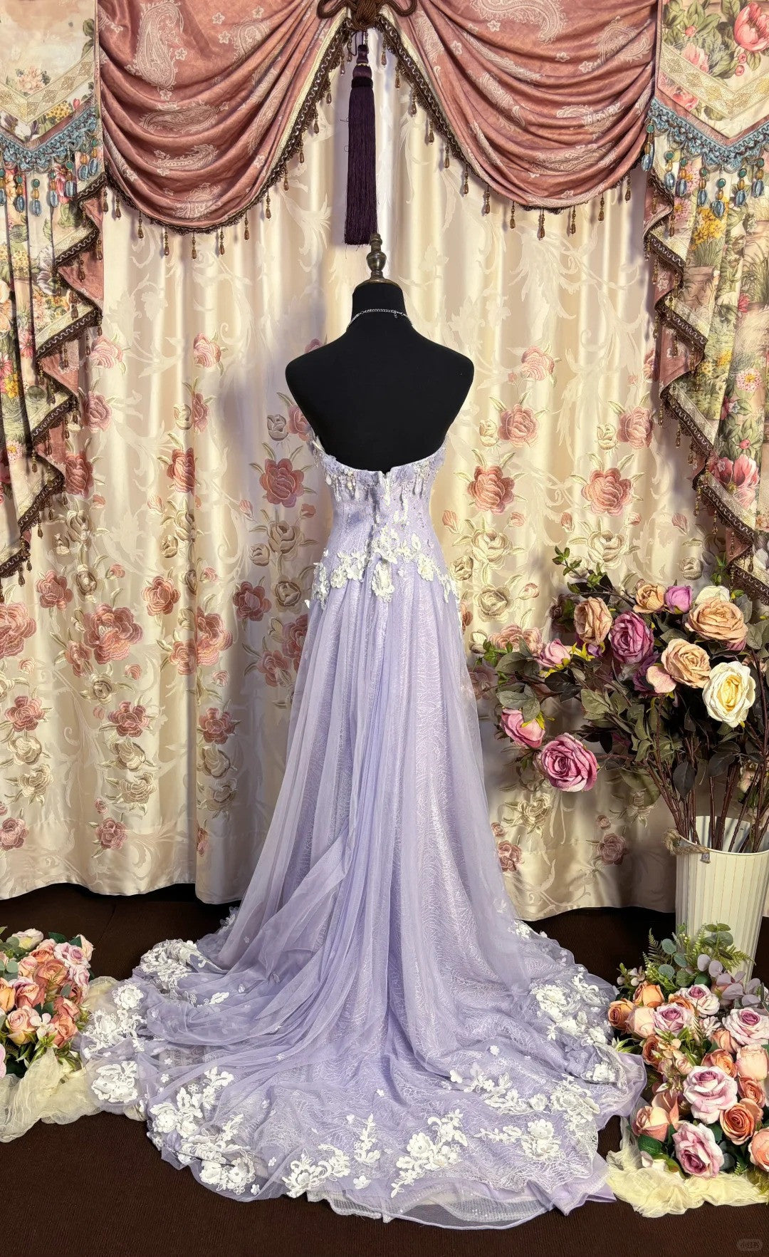 Lilac Strapless Prom Dresses Long Evening Party Dress fg7344 - View 2 | VelvetHem