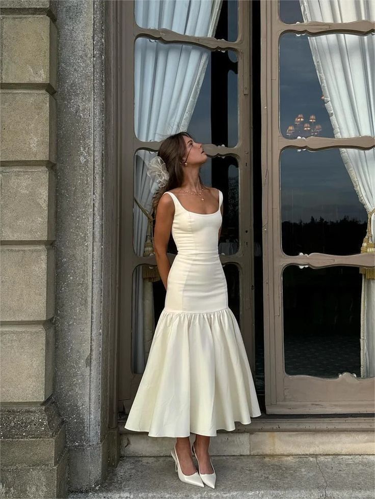 Elegant Square Neck Maxi Dress Sleeveless Women's Party Dress fg7378 - VelvetHem