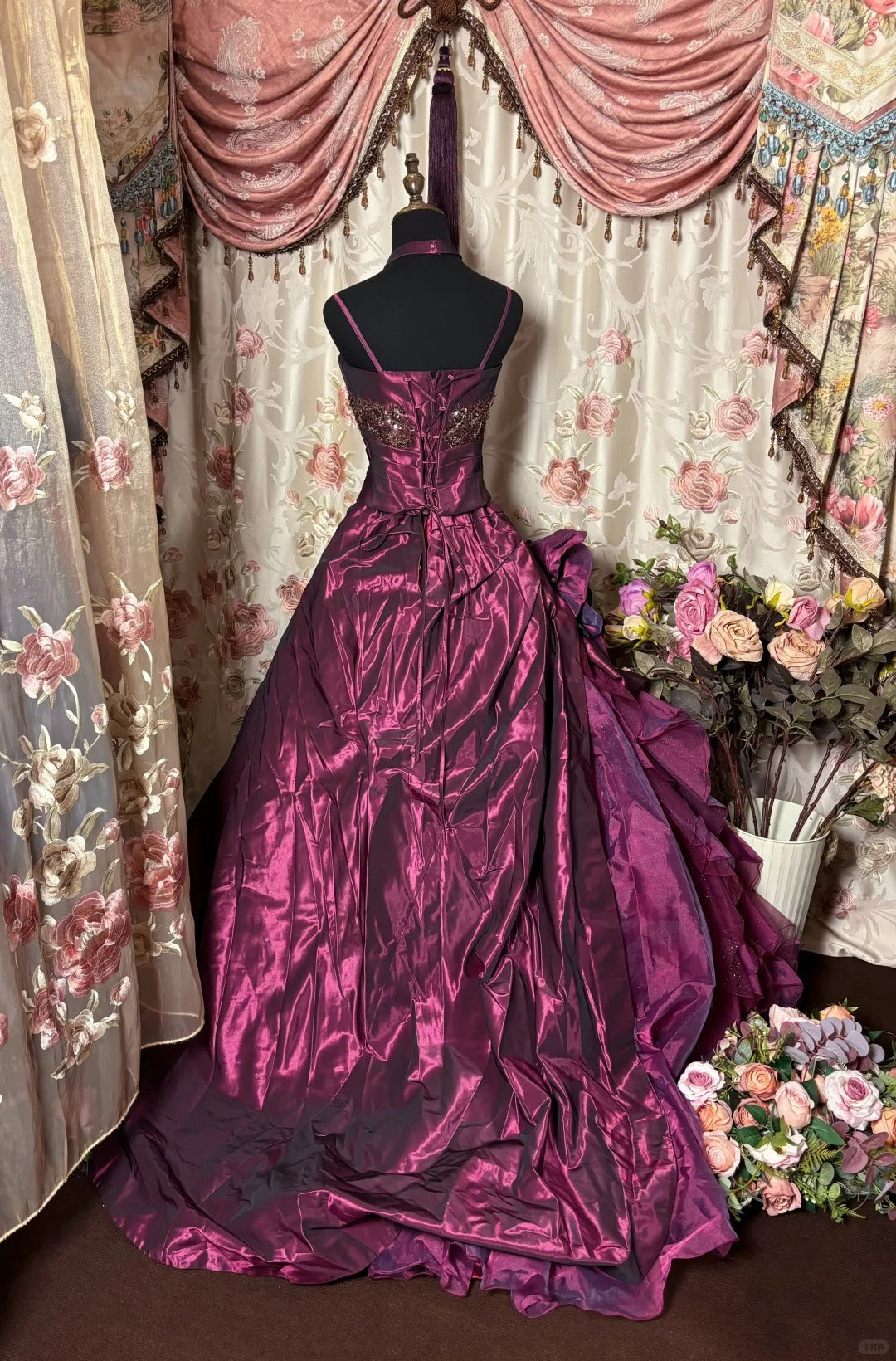 A Line Spaghetti Straps Prom Dresses Long Evening Party Dress fg7359 - View 2 | VelvetHem