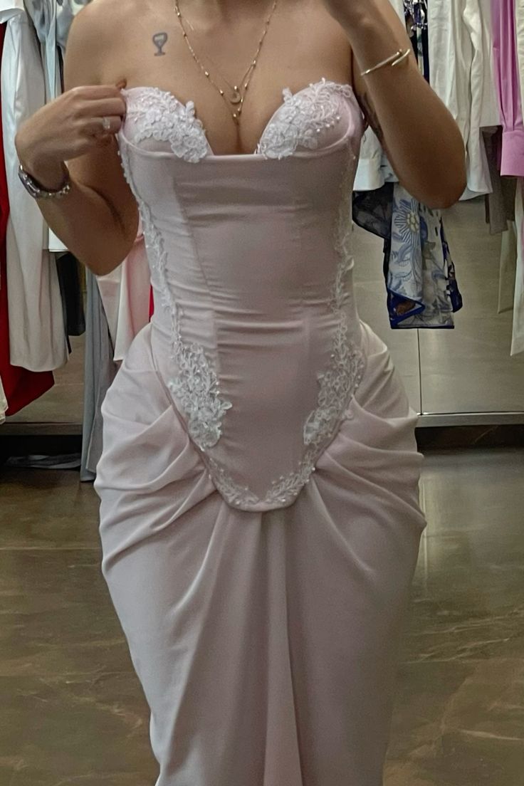 Pink strapless elegant party gowns, evening dress fg7372 - View 2 | VelvetHem