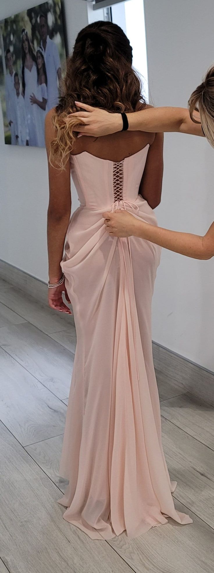 Pink vintage elegant beaded chiffon evening dress fg7371 - View 2 | VelvetHem