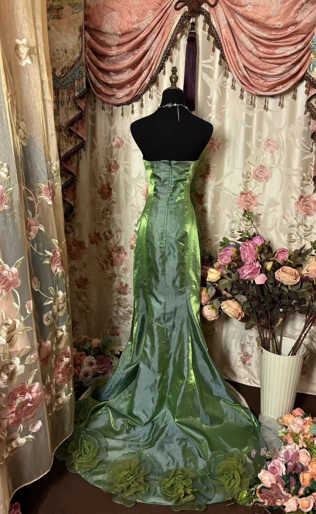 Green Strapless Long Prom Dress,Long Evening Gowns fg7146 - View 3 | VelvetHem