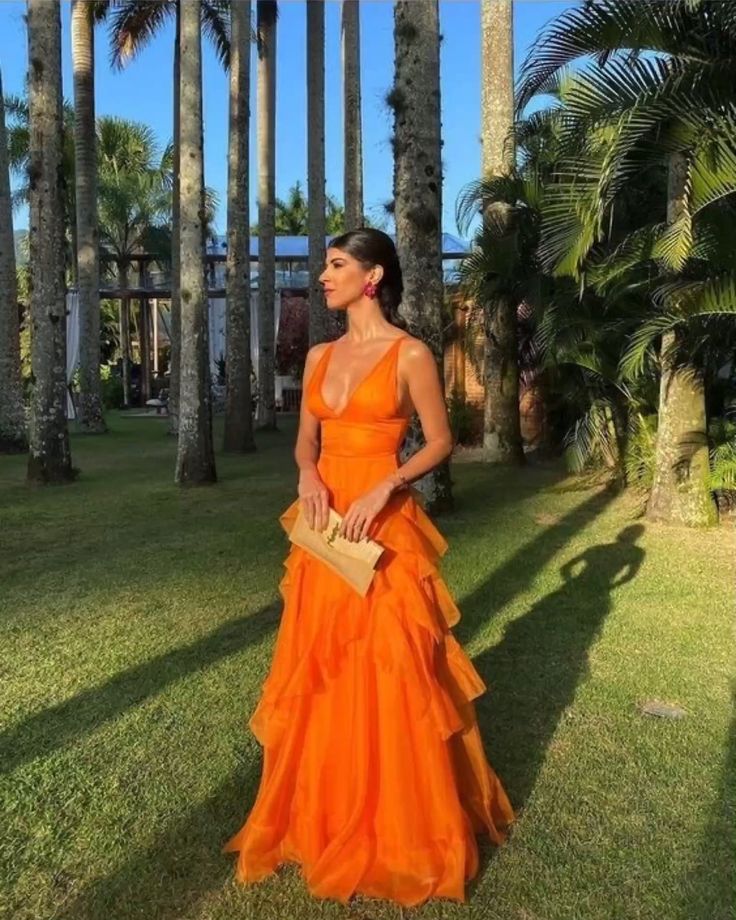Orange long prom dresses, evening dresses,party dresses, formal dress