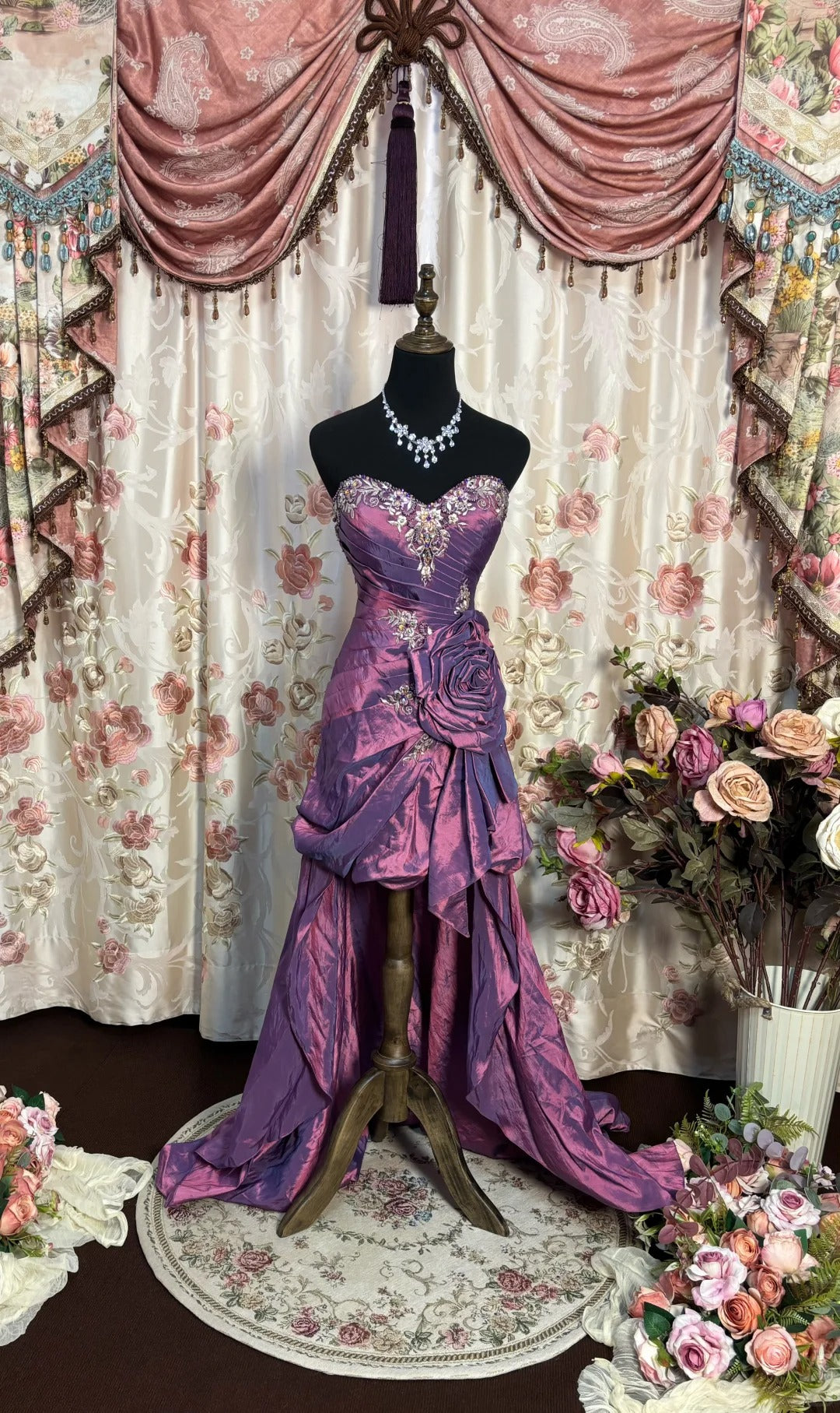 Purple Strapless Prom Dresses Long Evening Party Dress fg7350 - VelvetHem