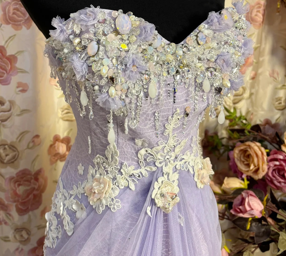 Lilac Strapless Prom Dresses Long Evening Party Dress fg7344 - View 3 | VelvetHem