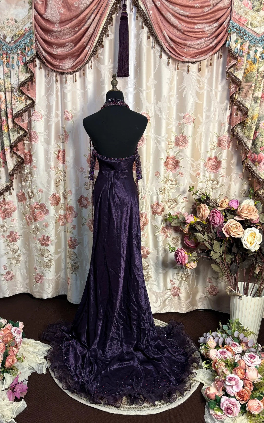 Grape Halter Prom Dresses Long Evening Party Dress fg7348 - View 2 | VelvetHem