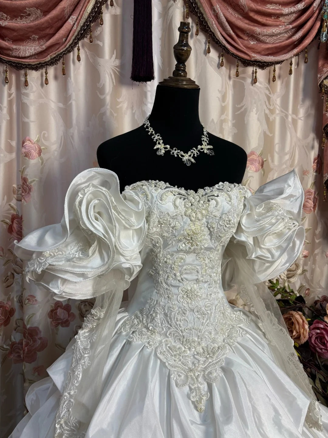 A Line Long Elegant Wedding Dresses Princess Bridal Gown fg7347 - View 3 | VelvetHem
