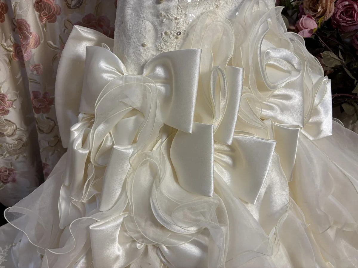 Strapless Long Elegant Wedding Dresses Princess Bridal Gown fg7345 - View 4 | VelvetHem