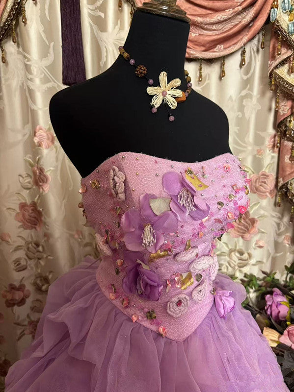 A Line Quinceanera Dress Ball Gown Tulle Sweet 16 Dress fg7232 - View 3 | VelvetHem