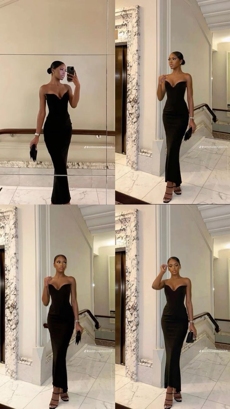 Strapless Prom Dress Black Elegant Evening Party Dress fg7310 - View 5 | VelvetHem