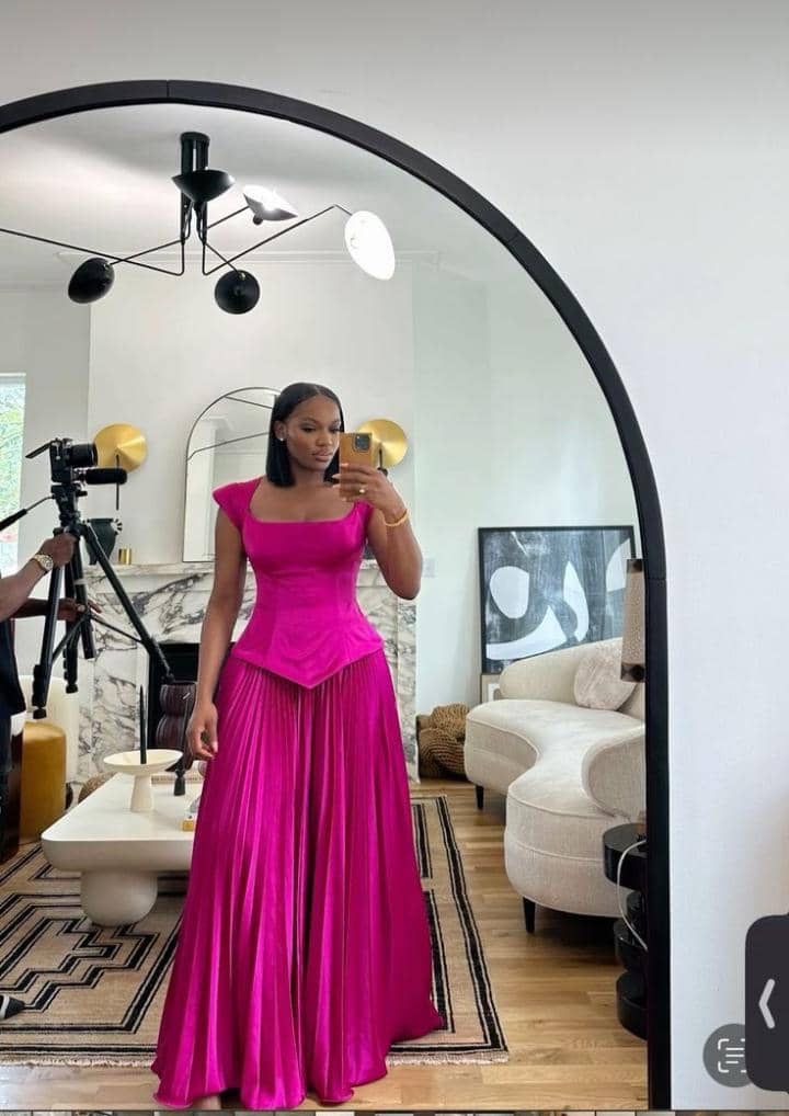 Hot Pink A Line Prom Dress Elegant Evening Party Dress fg7319 - VelvetHem