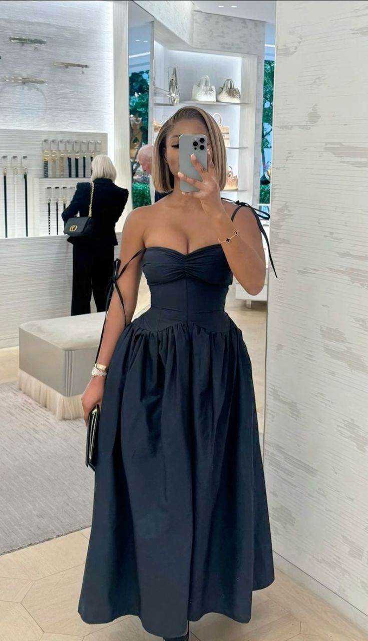 Navy Blue A Line Prom Dress Elegant Evening Party Dress fg7316 - View 2 | VelvetHem