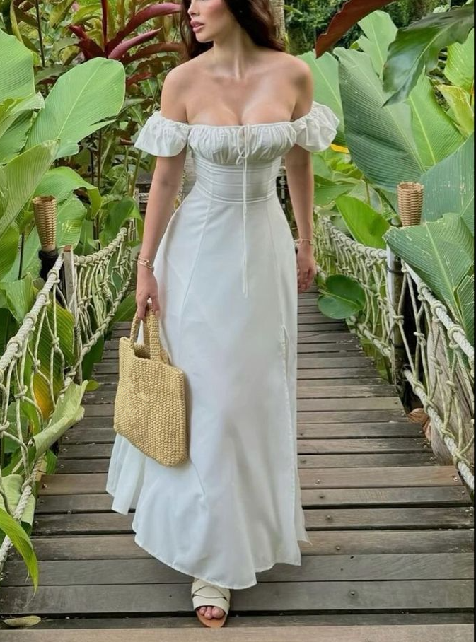 A Line White Long Prom Dress, Evening Formal Dress fg7250 - VelvetHem