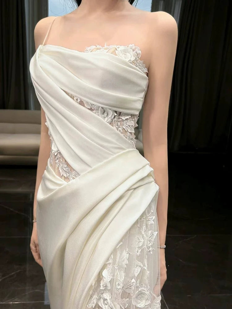 White Tulle Lace Long Wedding Dress Princess Bridal Gown fg7388 - VelvetHem