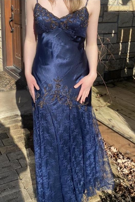 Vintage purple dress with flower accents Formal Evening Dress fg6334 - View 3 | VelvetHem
