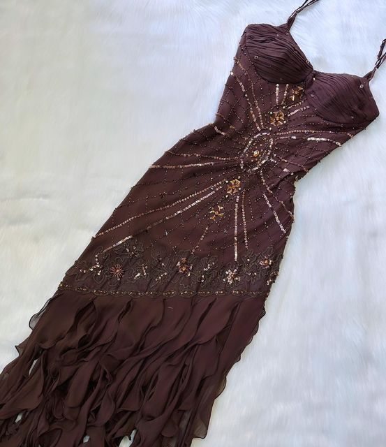 Spaghetti Straps Chiffon Prom Dresses With Beads Long Evening Gowns fg7202 - VelvetHem