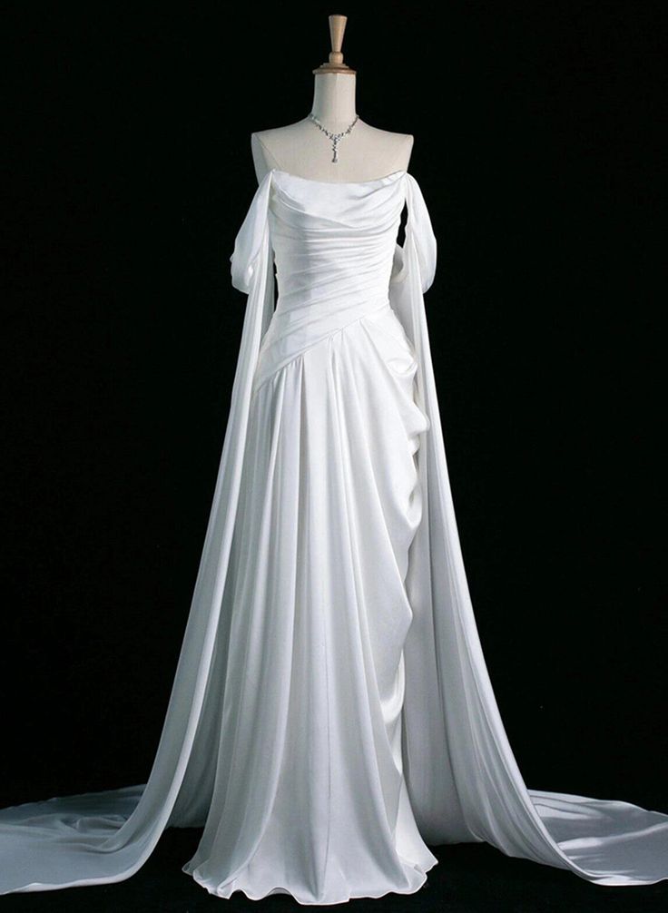 Elegant Satin Prom Dress, Draped Bodice Formal Evening Dress fg7212 - VelvetHem