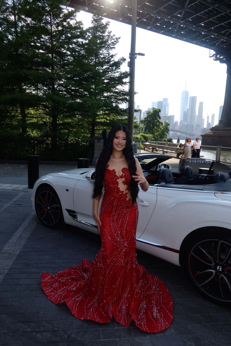 Sexy Red Prom Dress, Charming Prom Dress, Long Mermaid Prom Dress fg7233 - View 2 | VelvetHem