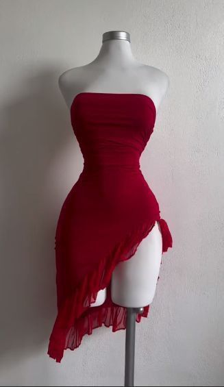 Red Short Prom Dresses Short Birthday Outfits fg7089 - View 2 | VelvetHem