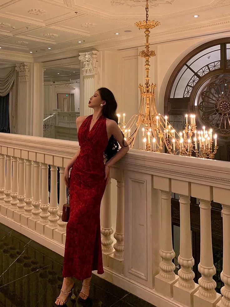 Sexy Sheath V Neckline Red Floral Ankle Length Prom Dresses Birthday Dress fg7026 - View 5 | VelvetHem