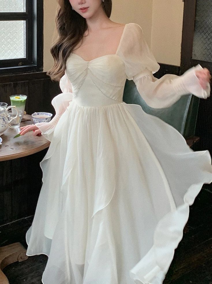 Women Casual Princess Party Dress Vintage A-line Birthday Dress Evening Dress fg7214 - VelvetHem
