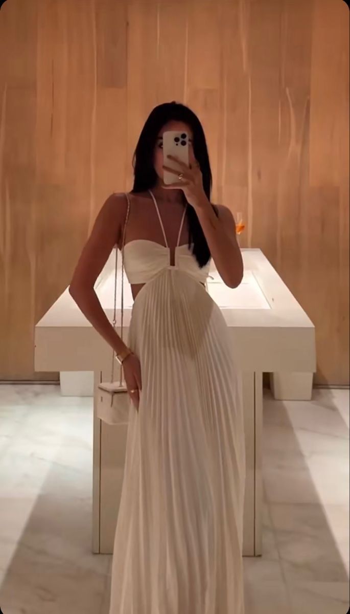 A Line White Long Party Dress Prom Dresses fg7136 - VelvetHem