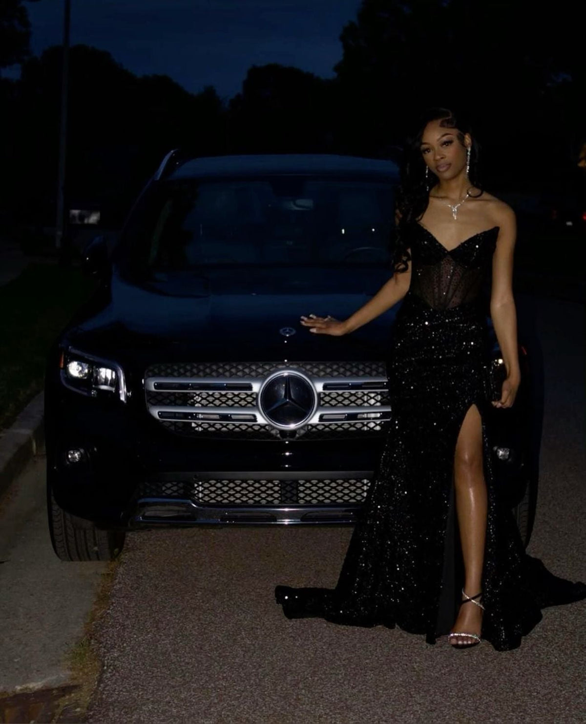 Strapless Black Girl Long Dress Black Prom Dresses Evening Dress fg6997 - VelvetHem