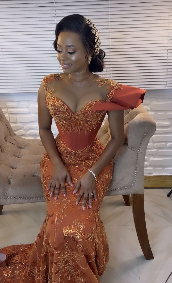 Elegant African Dress Long Prom Dresses Mermaid Evening Dress fg7078 - VelvetHem