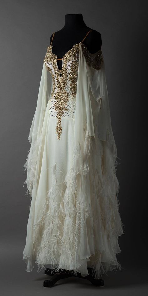 Unique Spaghetti straps Beaded Crystal Wedding Dress, Long Sleeves Feather Chiffon Wedding Dresses fg7186 - VelvetHem