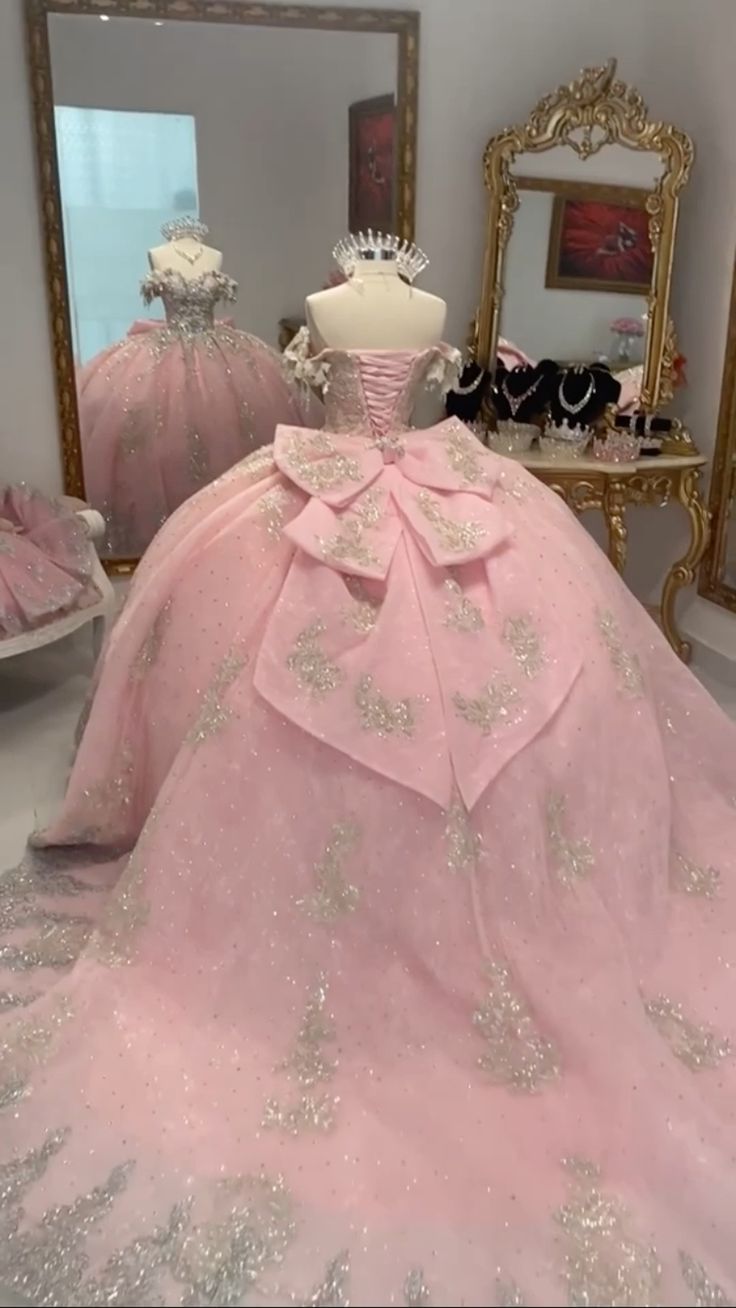 Pink A Line Princess Quinceanera Dress Ball Gown, Sweet 16 Dresses fg7174 - View 2 | VelvetHem