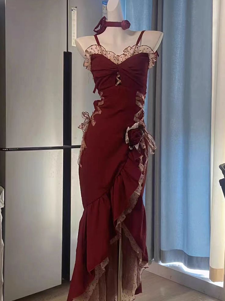 Evening Party Dresses Elegant Mermaid wine red stunning dress fg7175 - VelvetHem