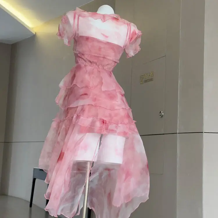 Cute a line Pink Tulle Homecoming Dress Party Dress fg6261 - View 2 | VelvetHem