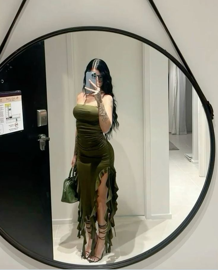 Olive Green Strapless Tight Party Dress prom evening dress fg6620 - VelvetHem