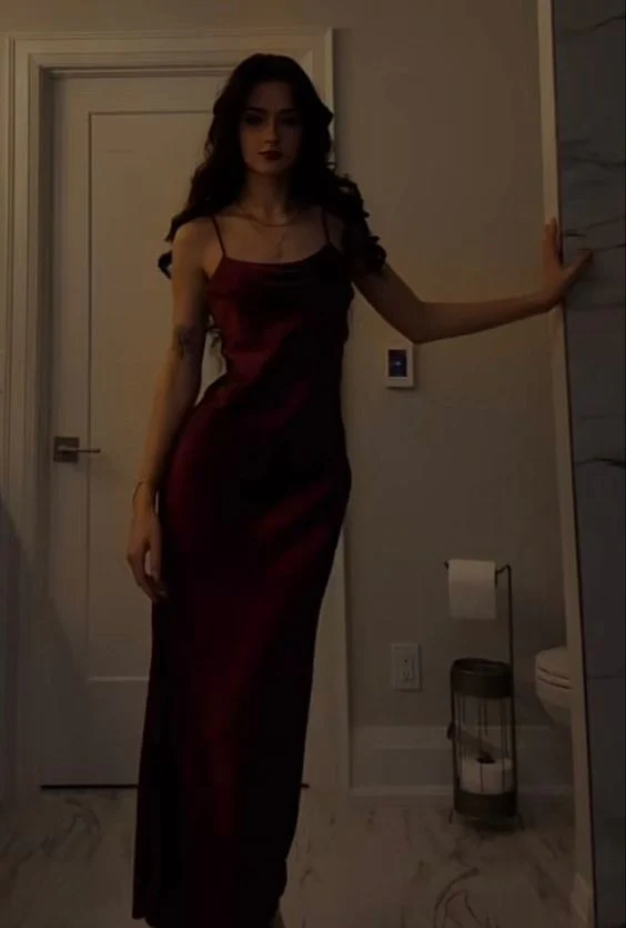Modest Mermaid Straps Burgundy Prom Dress fg6345 - View 3 | VelvetHem