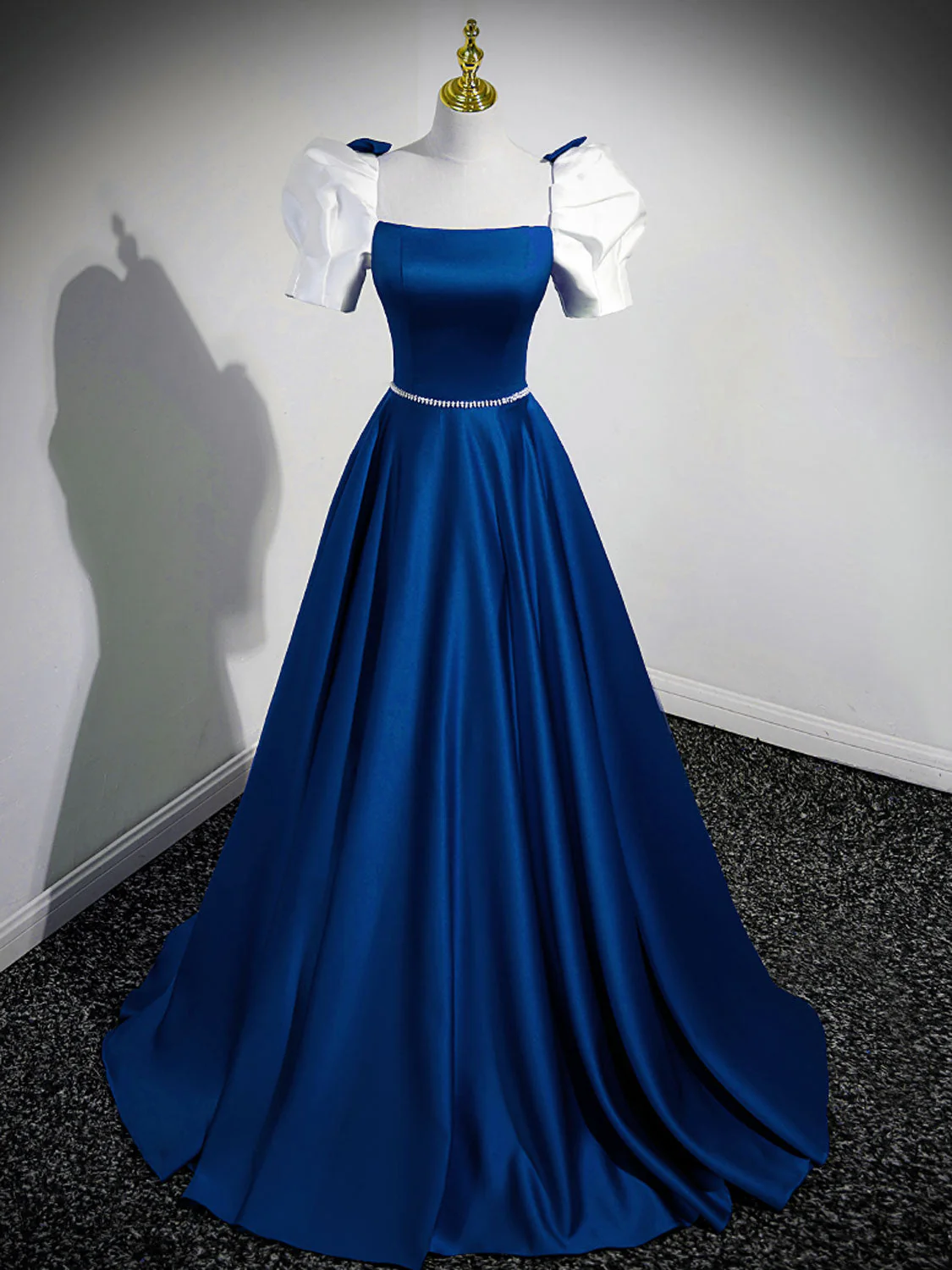 A-Line Satin Long Prom Dresses, A-Line Formal Dresses fg6312 - View 5 | VelvetHem
