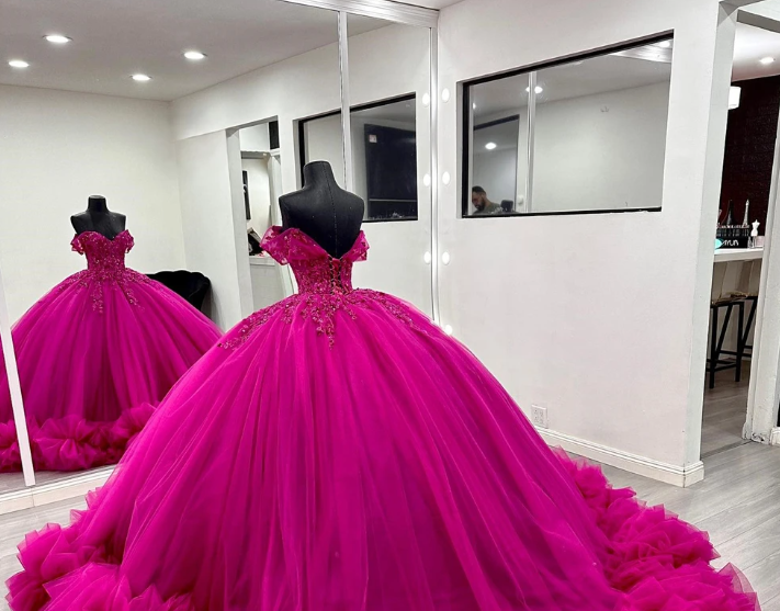 Princess Quinceanera Dresses Tiered Ruffles Appliques Sweet 16 Ball Gowns fg6307 - View 3 | VelvetHem