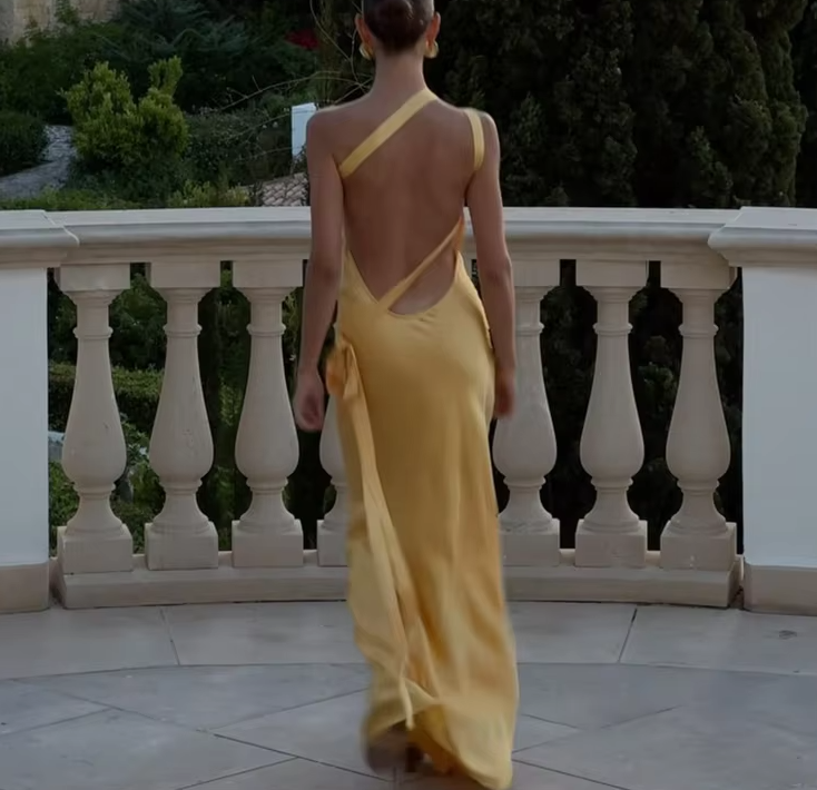 Sexy Backless Stain Dress Women Elegant Sleeveless Maxi Dresses 2025 Evening Dresses fg6701 - View 5 | VelvetHem