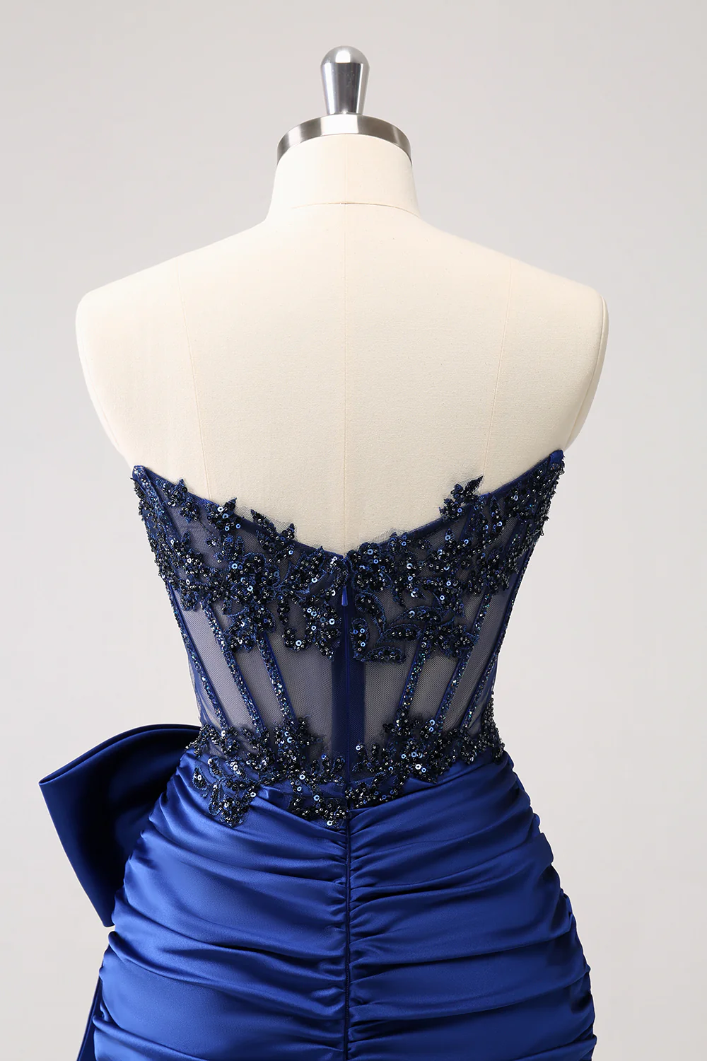 Tight Strapless Pleated Short Homecoming Dress with Bow fg6263 - View 5 | VelvetHem