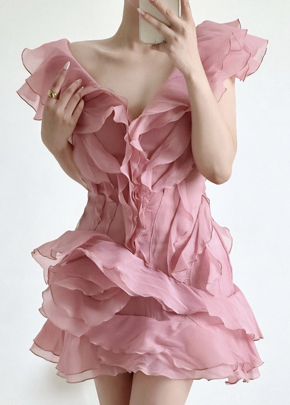 Aurelia Ruffled Organza Mini Dress