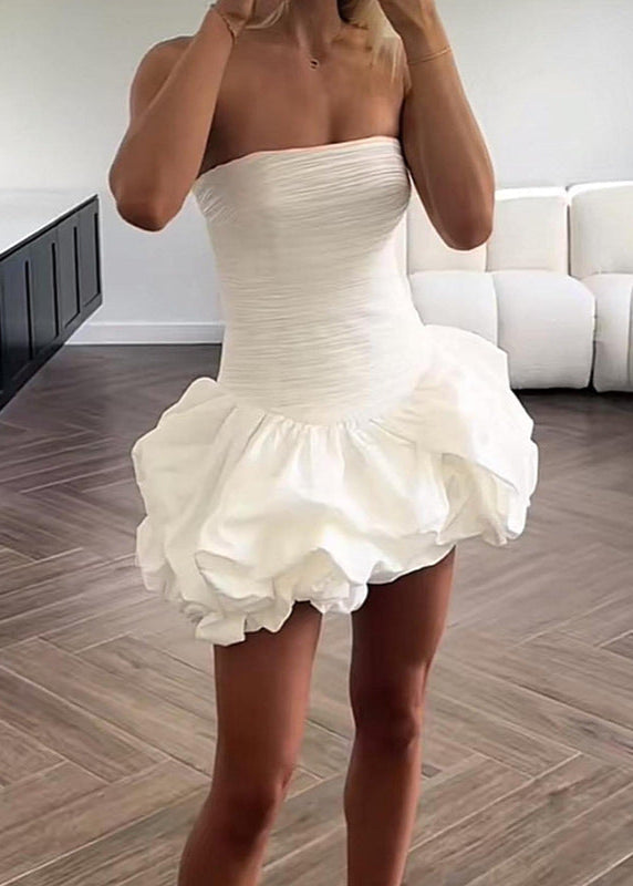Celeste Strapless Bubble Mini DressRuched Bodice Party Silhouette