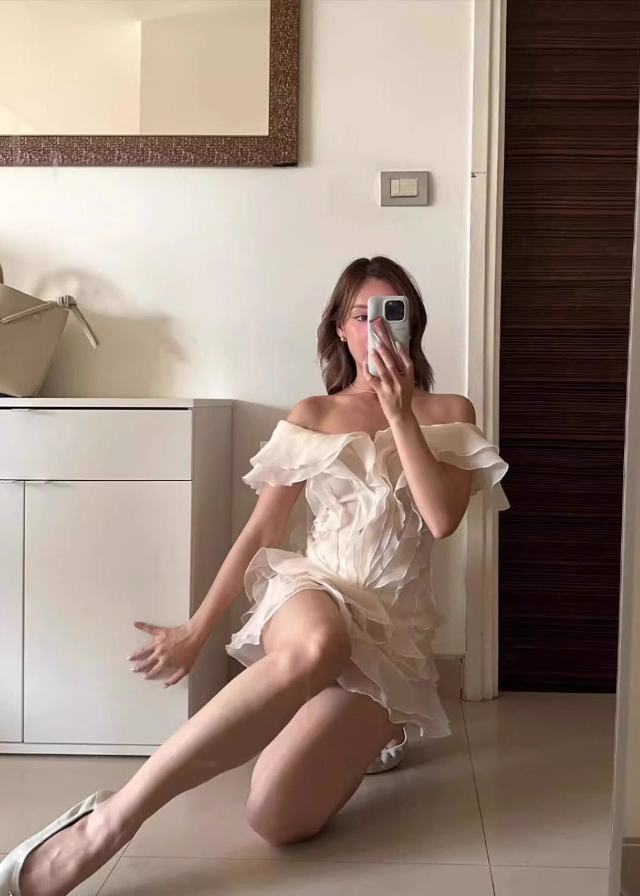 Aurelia Ruffled Organza Mini Dress