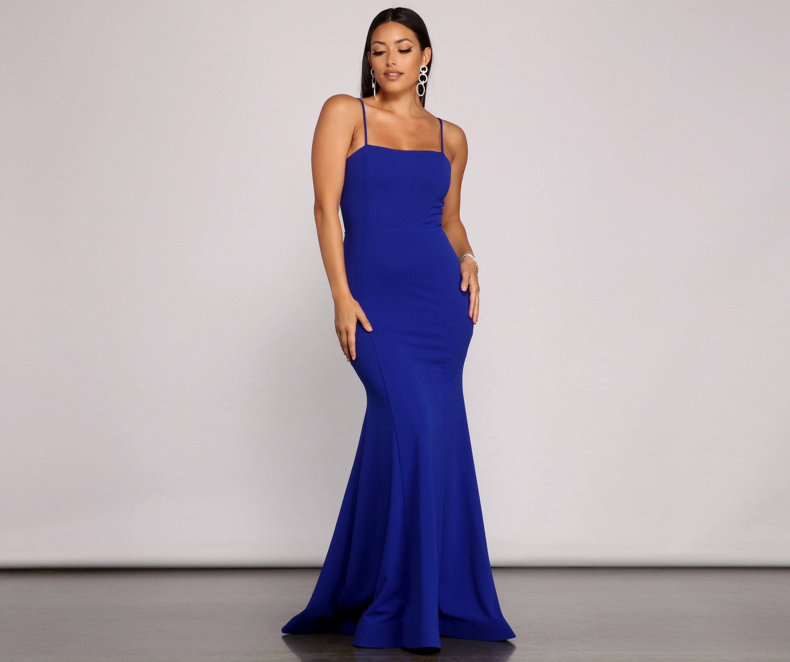 Leighton Formal Lace Up Crepe Dress