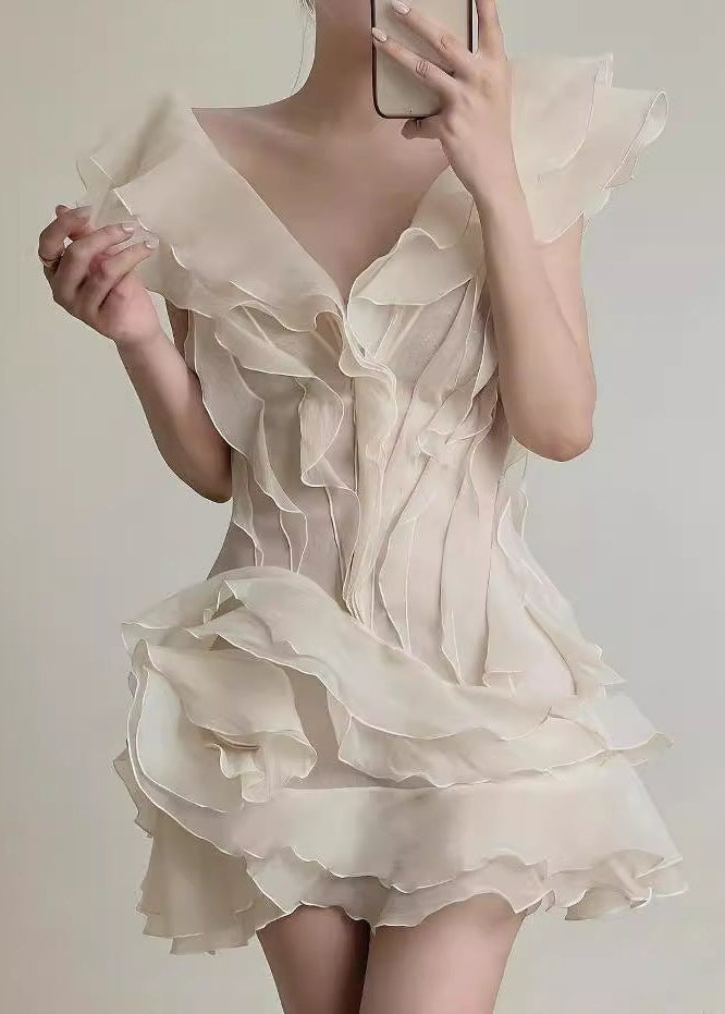 Aurelia Ruffled Organza Mini Dress
