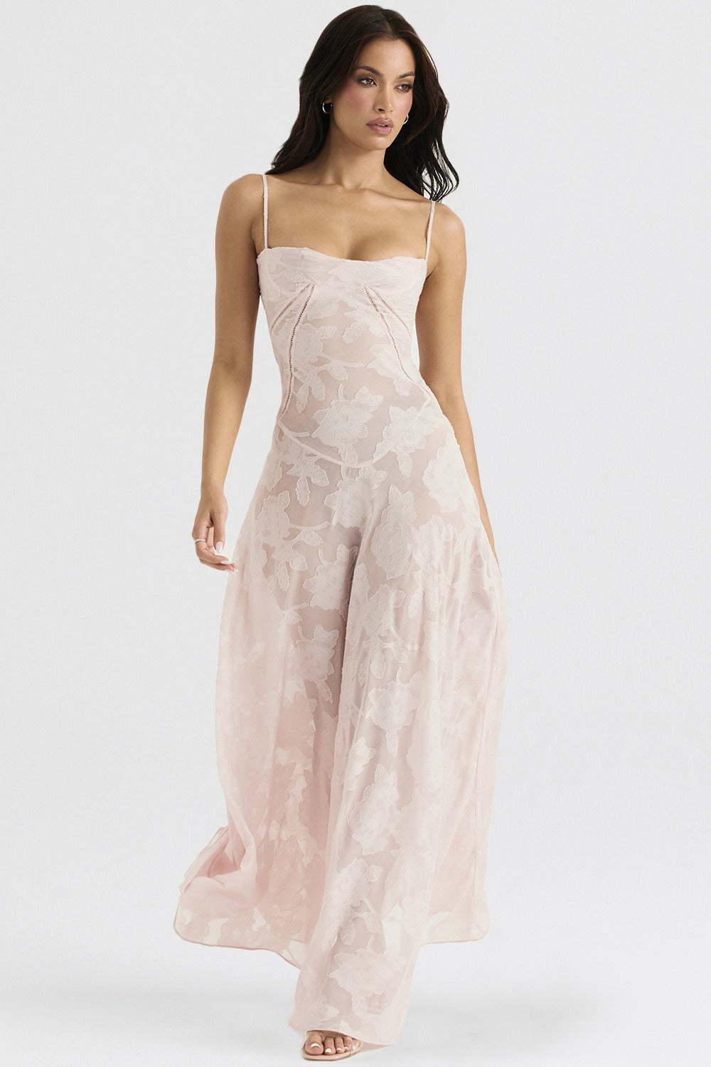 Lace Tie-Strap Romantic Maxi Dress - View 10 | VelvetHem