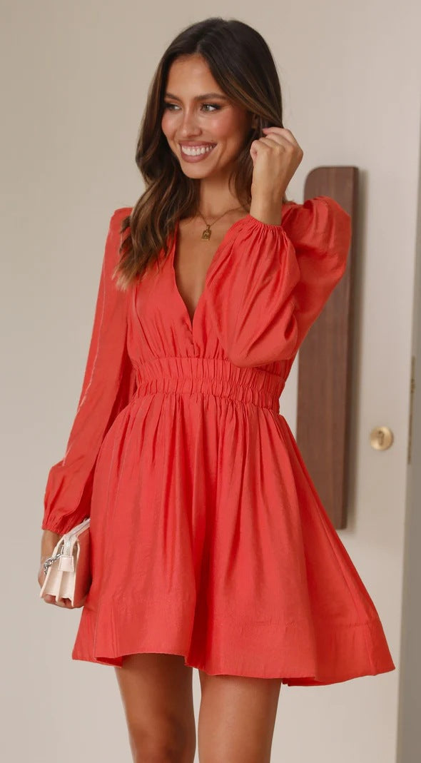 Marianne Premium Short V Neck Dress Chic Silhouette Collection