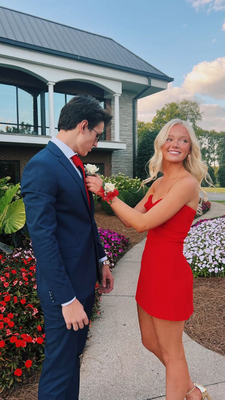 Red Strapless Tight Homecoming Dress 22nd Birthday Party Dress Y2976 - VelvetHem