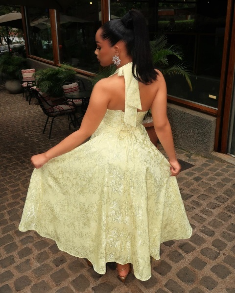 Yellow Halter Formal Dress Party Dress Long Evening Dress Prom Dresses - View 2 | VelvetHem
