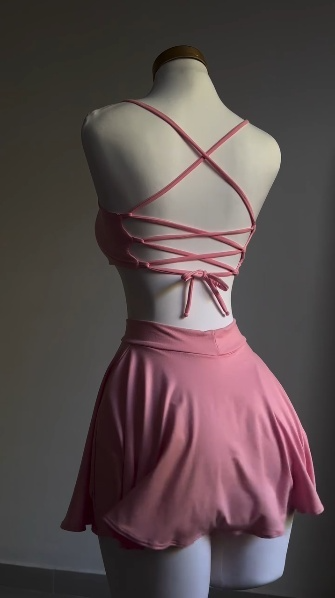 Pink Two Piece Birthday Outfit Short Evening Dress Cocktail Dresses Short Party Dress - View 2 | VelvetHem