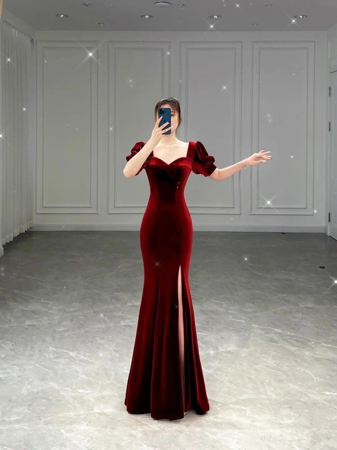 Classy Wine Red Mermaid Evening Dress With Slit - VelvetHem