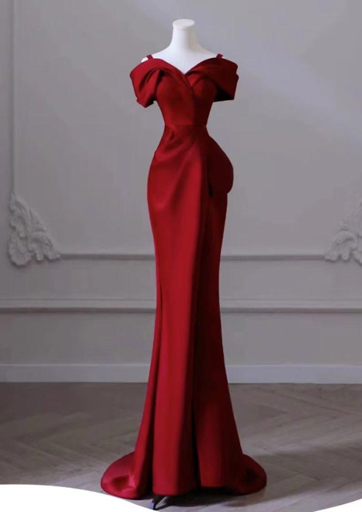 Elegant Red Evening Dress Women's Dress High-end Elegant Dress - VelvetHem